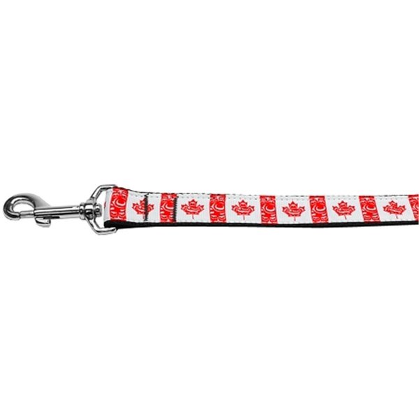 Mirage Pet Products Canadian Flag in Swirls Nylon Dog Leash0.38 in. x 4 ft. 125-190 3804